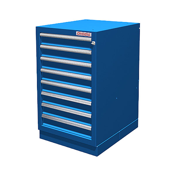 Тумба верстачная с 8 ящиками с напр. на развернутом подшипнике  600х500х820мм - синий 01.408L-5015