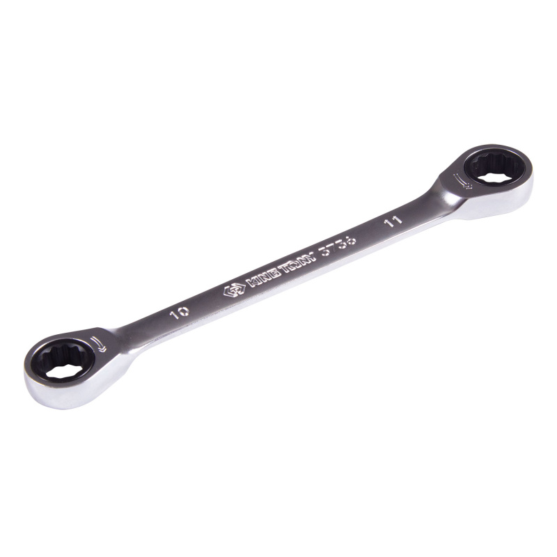 KING TONY Ключ трещоточный накидной 10х11 мм, прямой 37361011M