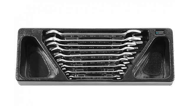 Набор ключей рожковых 9 предметов, (6-24 мм), в ложементе 136х378 мм